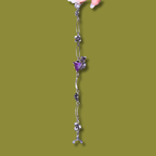 Pulsera de Plata con Amatista Triangular Piramidal y Flores ·
