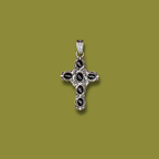 Cruz de Granate Negro en Plata